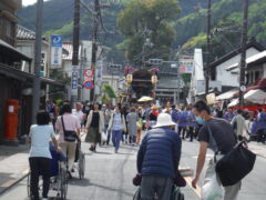 青梅大祭を見学しながら屋台で食事！