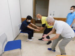 理学療法士による研修風景